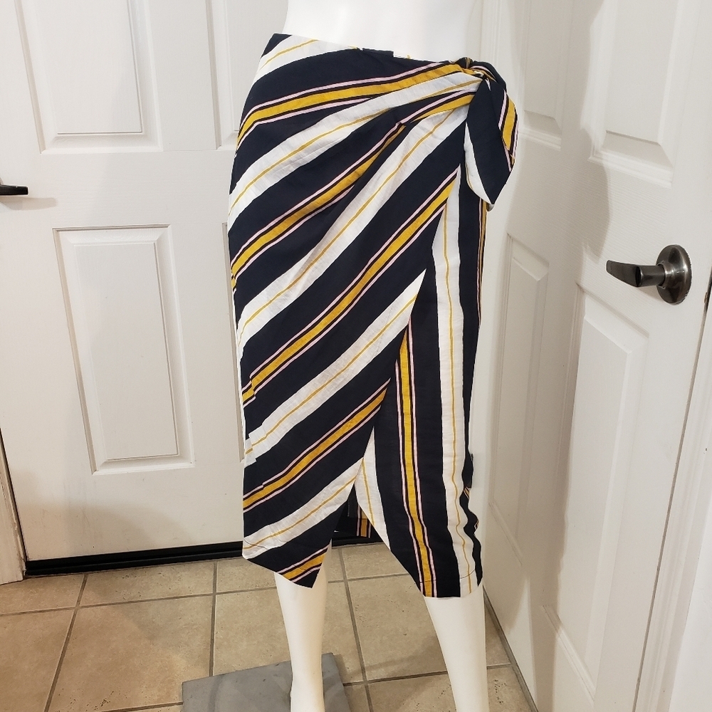 Banana Republic Navy and Yellow Striped Skirt